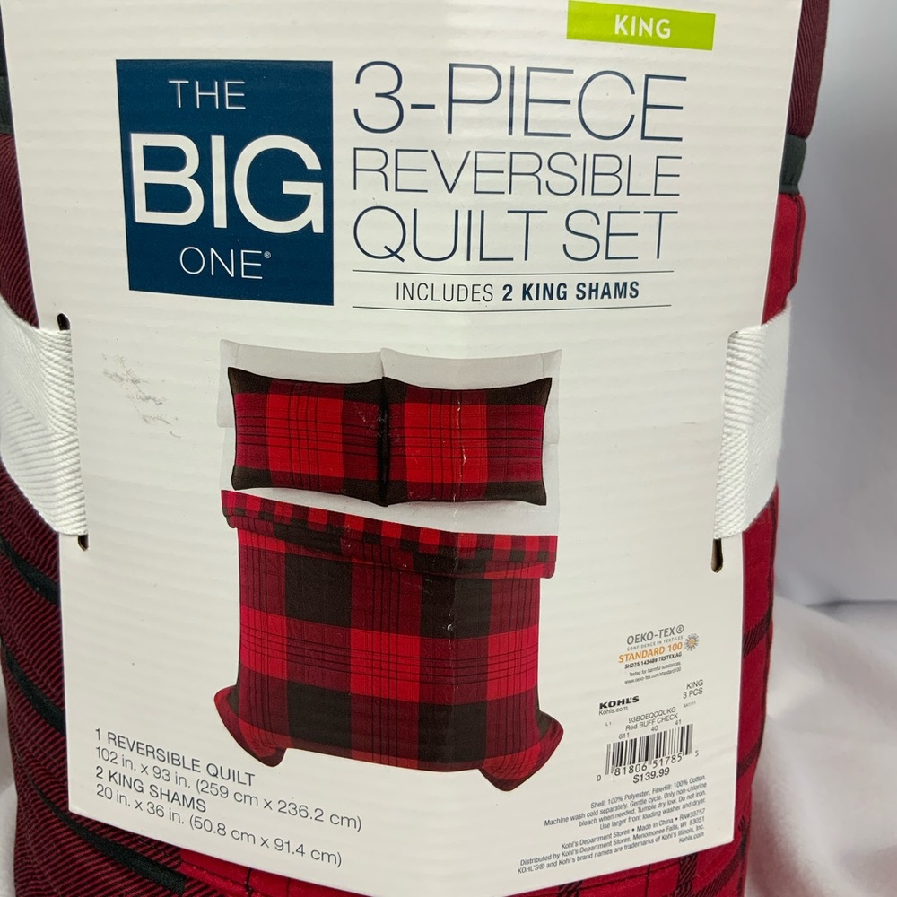 The Big One 3-Piece Reversible Quilt Set King